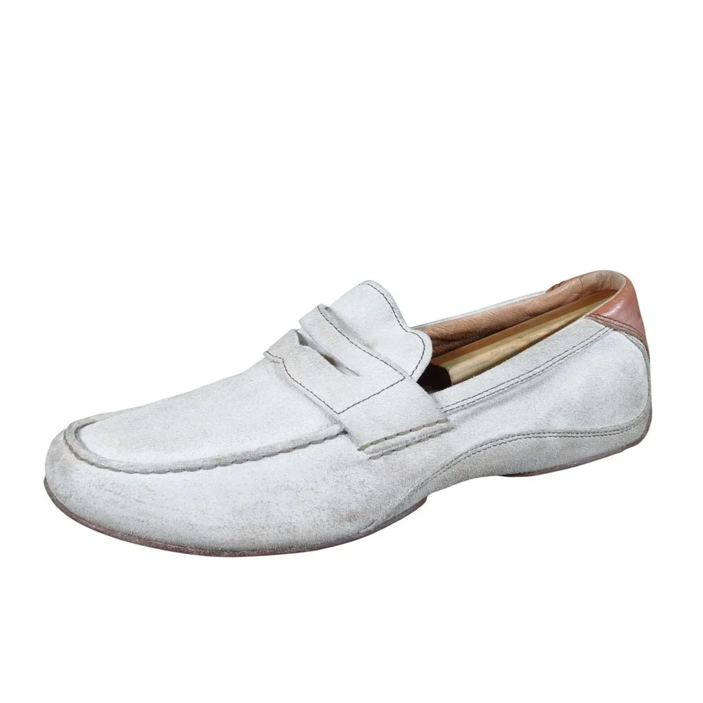Fossil Penny‎ Loafer Men Shoe Size 11 Casual Driving Moccasin Suede Off-White